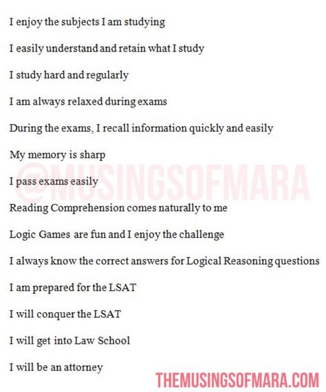 Unconventional Tips for the LSAT (and Affirmations) – The Musings of Mara Lsat Logic Games, Getting Into Law School, Law School Preparation, Lsat Motivation, Law School Prep, Lsat Prep, Law Notes, Law School Life, Law School Inspiration