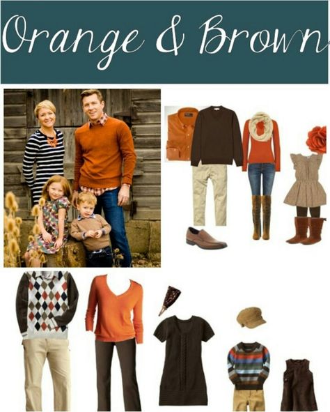 Really liking the orange and brown... Fall Family Photo Ideas, Fall Photo Ideas, Fall Family Outfits, Family Photos What To Wear, Family Portrait Outfits, Summer Family Pictures, Family Photo Colors, Inspiration Photoshoot, Fall Family Portraits