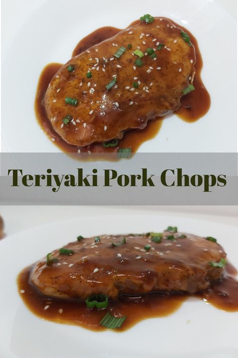 Pork Chop Teriyaki Recipes, Pork Chop Rice Bowl, Teriyaki Pork Chops In The Oven, Baked Teriyaki Pork Chops, Pork Sirloin Chops, Teriyaki Pork Chops, Boneless Pork Chop Recipes, Pork Sirloin, Teriyaki Pork