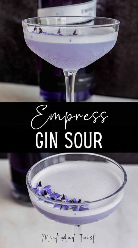 You’ll adore this Empress Gin Cocktail if you’re a gin lover. This vibrant and refreshing drink is a delightful twist on the classic Gin Sour, with the addition of Empress 1908 Gin. The result is a visually stunning and palate-pleasing cocktail, perfect for a special occasion. Empress Gin Cocktail, Lemon Cocktails, Lavender Gin, Empress Gin, Lavender Martini, Empress 1908 Gin, Classic Gin Cocktails, Lavender Cocktail, Raspberry Gin