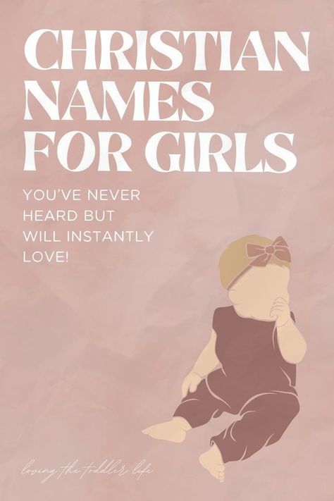 Searching for unique girl names for your little one, and love the idea of baby girl Bible names & Christian names? This list of unique Biblical girl names with meaning will show you all of my top picks, as well as how popular each name is! (From totally rare baby names to cool baby names - you'll LOVE this modern list of baby names and meanings) Girl Names In The Bible, Biblical Names Girl, Bible Names Baby Girl, Unique Christian Names, Girl Bible Names, Biblical Girl Names With Meaning, Unique Baby Names List, Christian Names With Meaning, Catholic Baby Names