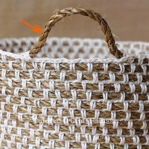 this basket is a similar  to what you will make using the pattern for crochet… Crochet Basket Tutorial, Crochet Basket Pattern Free, Confection Au Crochet, Crochet Storage, Crochet Basket Pattern, Crochet Rope, Rope Basket, Woven Basket, Crochet Basket