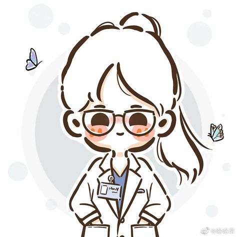 Cute Doctor Drawing, Doctor Girl Drawing, Cartoon Doctor Girl, Anime Doctor Drawing, Doctor Art Drawings, Cute Doctor Cartoon, Doctor Drawing Easy, Chibi Doctor, Doctor Cartoon