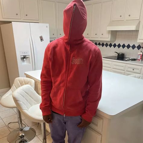 Full Zip Up Hoodie, Hood Design, Red Face, Buy Hoodies, Men's Hoodies, Hoodie Pullover, Red Rhinestone, Zip Up Jacket, Zip Up Hoodie