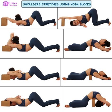 Shoulders Stretches, Yoga Blocks Exercises, Flexibility Tips, Shoulder Flexibility, Hata Yoga, Stretching Flexibility, Shoulder Stretches, Yoga Inspo, Daily Yoga Workout