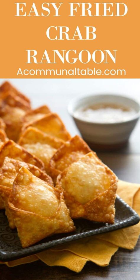 Creamy, crunchy and crabby... this Crab Rangoon recipe is an "oldie but goodie" appetizer that's ready in under 30 minutes. #crab #appetizer #seafood Homemade Crab Rangoon, Asian Food Appetizers, Seafood Appetizers Easy, Fried Crab, Rangoon Recipe, Crab Rangoon Recipe, Homemade Chinese Food, Wonton Recipes, Healthy Turkey