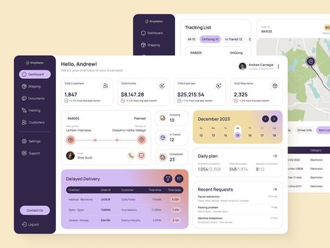 Logistics CRM System by K&Z Design on Dribbble Crm Dashboard, Z Design, Logistics Transportation, Dashboard Ui, Crm System, Dashboard Design, Tracking System, Ui Design, Global Community