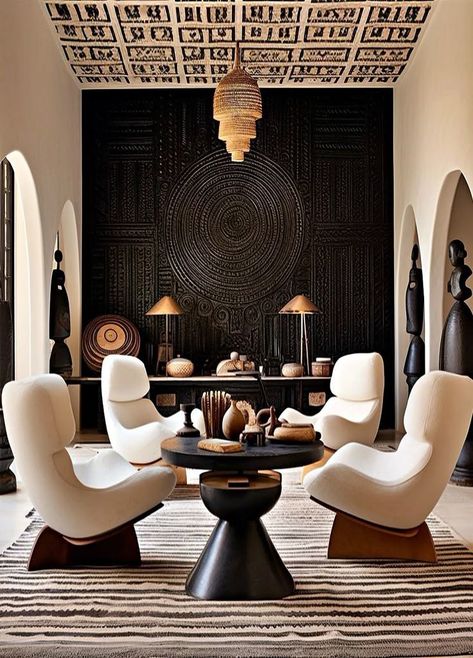 Some Memories Never Leave, Modern African Decor, Dark Interior Design, African Interior Design, Dakar Senegal, African House, African Inspired Decor, African Interior, Living Room Den