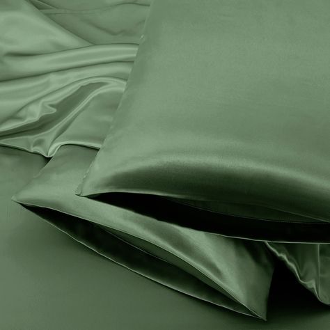 Green Satin Pillowcase, Green Silk Pillowcase, Silky Pillow, Cover Wrinkles, Silk Pillowcase Hair, Luxury Pillow, Silk Pillowcases, Satin Pillow, Luxury Pillows