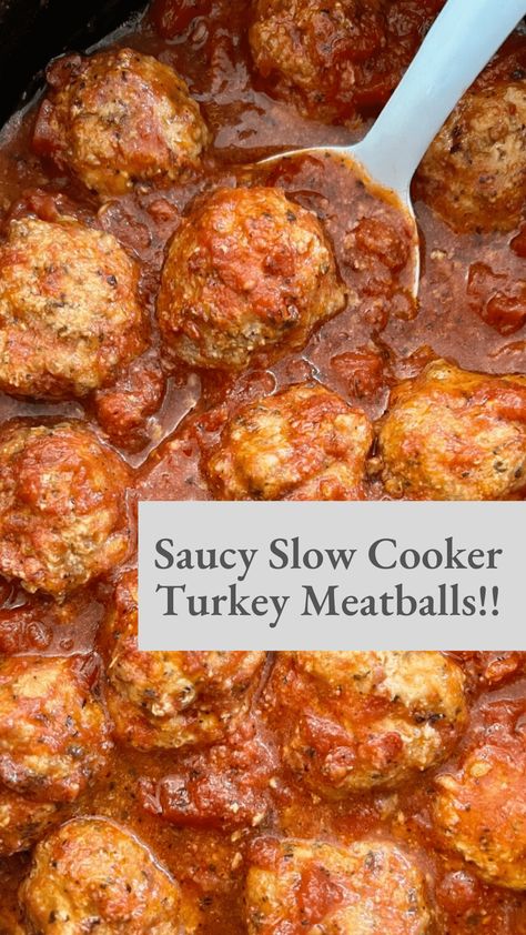 Saucy Slow Cooker Turkey Meatballs - Mom's Kitchen Handbook Turkey Sausage Meatballs, Crockpot Ground Turkey, Slow Cooker Turkey Meatballs, Turkey Meatballs Crockpot, Slow Cooker Moroccan Chicken, Meatballs Crockpot, Turkey Meatball Soup, Vegetable Slow Cooker, Ground Turkey Meatballs