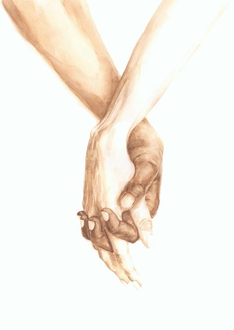 Art Painting Couple, Holding Hands Art, Art Painting Love, Holding Hands Drawing, Painting Couple, Romantic Artwork, Arte Aesthetic, Love Art Print, Hands Art