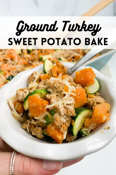 Ground Turkey Sweet Potato, Sweet Potato Bake, Ground Turkey Recipes Easy, Turkey Sweet Potato, Ground Turkey Recipes Healthy, Healthy Ground Turkey, Healthy Dinner Recipe, Potato Bake, Free Meal