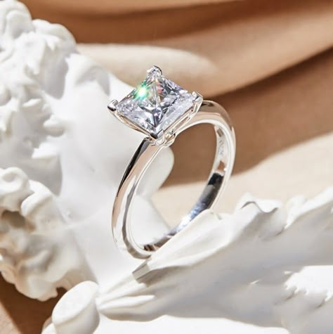 Square diamond engagement ring