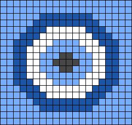 Pixel Art Evil Eye, Evil Eye Pixel Art, Y2k Pixel Art, Cute Pixel Art Easy, Cute Pixel Art Aesthetic, Lucky Aesthetic, Eyes Pattern, Graph Paper Drawings, Easy Perler Beads Ideas