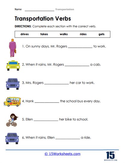 Transportation Worksheet, Integrated Learning, The Worksheet, Visual Aids, Mode Of Transport, Vocabulary, Transportation, Encouragement