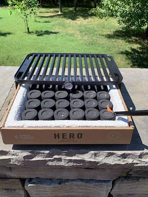 Looking for a portable charcoal grill that's perfect for camping, tailgating, or picnicking? Read my review of the HERO Grill! It is so easy to use, and there's no mess! Grab it for an impromptu outing with your family. Campfire Hacks, Arrow Of Lights, Portable Charcoal Grill, Solar Oven, Truck Tailgate, Portable Grill, Emergency Preparation, Scout Ideas, Lighter Fluid