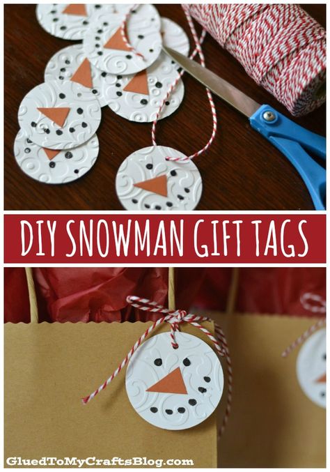 Home Made Gift Tags, Easy Christmas Gift Tags Handmade, Easy Christmas Tags Handmade, Snowman Gift Tags Printable Free, Present Tags Diy, Diy Christmas Tags Handmade, Hana Ideas, Diy Gift Tags Ideas, Diy Gift Tags Christmas