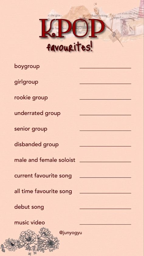 Kpop Questions Template, Kpop This Or That, Kpop Story Games, Kpop Bias Template, Get To Know Me Kpop Edition, Kpop Wishlist Template, Kpop Usernames Ideas Enhypen, Games On Paper, Kpop Bingo