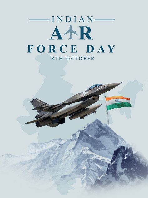 Air Force Day Poster, Indian Air Force Day Poster, Indian Fighter Planes, Indian Air Force Day, Air Force Wallpaper, Army Wallpapers, Air Force Day, Indian Army Quotes, Fighter Planes Jets