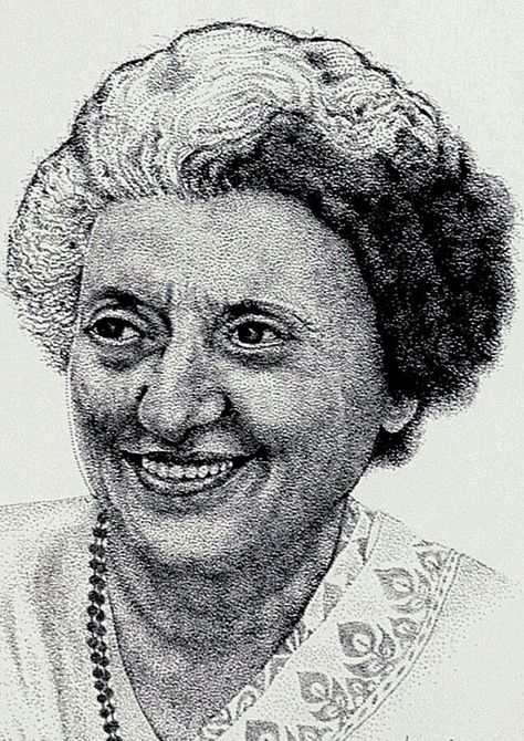 Indira Gandhi Senior Drawing, Gandhi Drawing, Stippling Art, Samuel Johnson, Indira Gandhi, Ink Drawings, Freedom Fighters, Stippling, Ink Pen Drawings