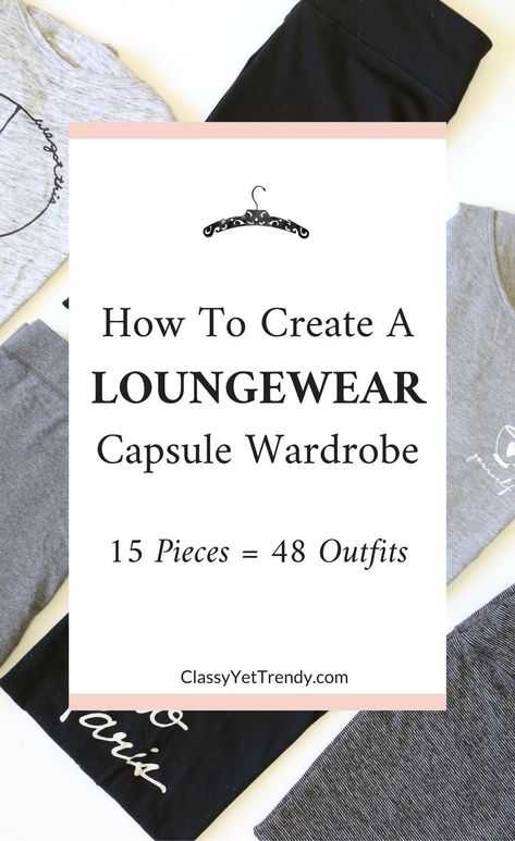 How To Create A Loungewear Capsule Wardrobe - Instead of wearing pajamas (top and bottom in the same or coordinating pattern), gowns and robes, you can wear a tee, leggings and a cardigan, even as sleepwear! Trendy Capsule Wardrobe, Loungewear Capsule Wardrobe, Loungewear Capsule, Matching Top And Shorts, Classy Yet Trendy, Capsule Closet, Loungewear Outfits, Travel Capsule, Travel Capsule Wardrobe