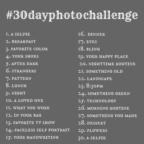 Picture A Day Challenge, A Photo A Day Challenge, Daily Picture Challenge, A Picture A Day Challenge, Picture Challenge Instagram, 30 Day Instagram Challenge Posts, Post A Picture Of Challenge, 30 Day Selfie Challenge, Selfie Challenge List