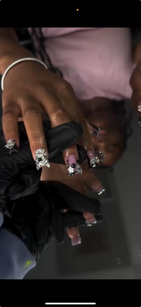 Junk Nails, Hard Nails, Duck Nails, Edgy Nails, Simple Gel Nails, Colored Acrylic Nails, Girly Acrylic Nails, French Tip Acrylic Nails, Short Square Acrylic Nails