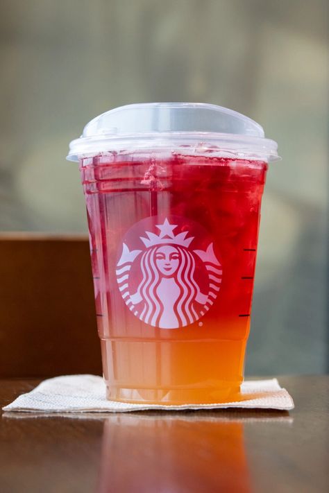 Starbucks Sunset Drink: How to Order the Iced Tea Lemonade Version - Sweet Steep Iced Passion Tango Tea Lemonade, Starbucks Drinks Lemonade, Starbucks Sunset Drink, Passion Tea Starbucks, Starbucks Lemonade Drinks, Starbucks Iced Tea, Sunset Lemonade, Starbucks Drink Recipes, Copycat Drinks