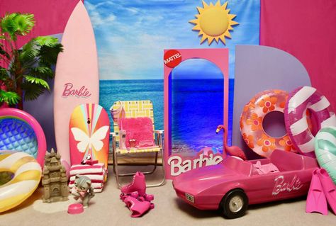 Beach Barbie | CatchMyParty.com Barbie Float, Barbie Birthday Party Ideas, Beach Barbie, Barbie Beach, Birthday Barbie, Beach Party Outfits, Barbie Birthday Party, Barbie Theme, Prop Rental