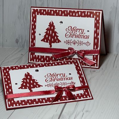 Ladies Event, Christmas Card Ideas, Simple Christmas Cards, Homemade Christmas Cards, Stampin Up Christmas Cards, Christmas Card Crafts, Christmas Tree Cards, Christmas Gift Card, Stampin Up Christmas