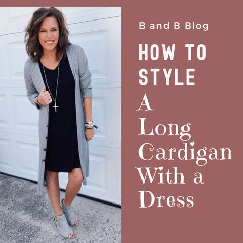 Duster Cardigan With Dress, Dress With Duster Outfit, Cardigan With Dress Outfit, Long Cardigan With Dress, Cardigan Over Dress Outfit, Long Black Cardigan Outfit, Black Dress With Cardigan, Dress With Long Cardigan, Dress With Cardigan Outfit