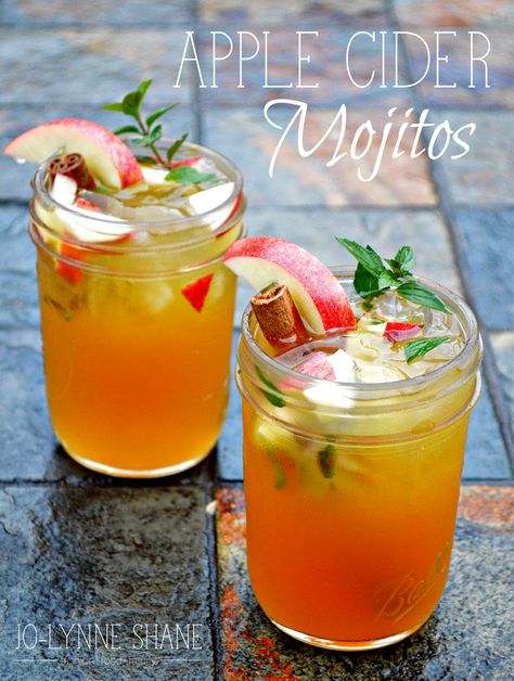 Apple Cider #Mojito | This #AppleCider Mojito Recipe would be awesome for a harvest party, Thanksgiving gathering, cookie swap or with friends at a bonfire! Get the recipe!! Thanksgiving Mojito, Mojito Recipes, Thanksgiving Cocktail Recipes, Cinnamon Simple Syrup, Mojito Recept, Apple Cider Cocktail, Thanksgiving Drinks, Thanksgiving Cocktails, Cider Cocktails