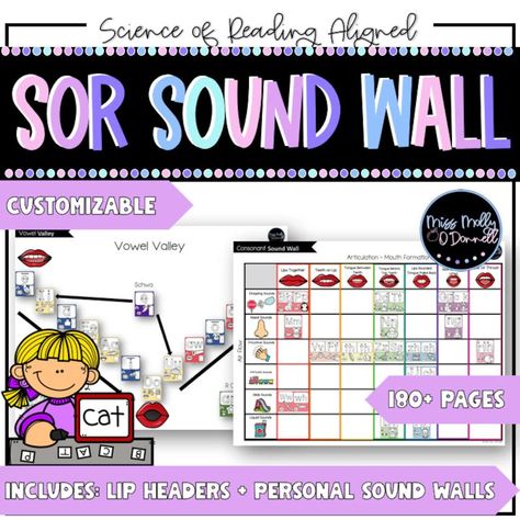 Kindergarten SOR Sound Wall With Labels, Personal Phonics Sound Wall, Lips Sound Wall, Wall of Sound, Sound Wall Classroom, Word Wall - Etsy Science Of Reading Sound Wall, Vowel Valley, Cute Classroom Decor, Kindergarten Goals, Classroom Word Wall, Classroom Kindergarten, Alphabet Handwriting Practice, Cute Classroom, Alphabet Line