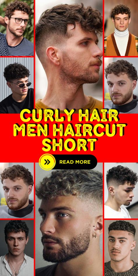 Stand out with a short curly hair men's haircut that's high on style and low on maintenance. Our barbers excel at fades, giving you clean sides and a longer top for that trendy appeal. Whether you have thick hair or prefer medium lengths on the sides, we have the perfect style for you. Visit our salon today! Mens Hair Curly On Top, Men's Short Hairstyles For Thick Hair, Men Hairstyle For Curly Hair, Men Curly Hair Short Sides, Men’s Haircut Curly Top, Men’s Wavy Hairstyles Short, Men’s Hair Curly Top, Mens Curly Fade Haircut, Curly Hair And Beard Styles For Men