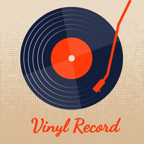 Vinyl Graphic Design, Vynil Design, Vinyl Illustration, Record Design, Vinyl Illustration Graphics, Free Music Websites, Record Graphic, Vinyl Record Illustration, Music Vector Illustration