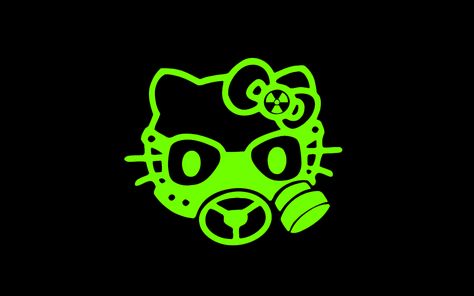 Toxic Core Aesthetic, Zombie Hello Kitty Pfp, Hello Kitty Grills Pfp, Toxic Core, Toxic Logo, Hello Kitty Zombie, Hello Zombie, Zombie Hello Kitty, Scene Gifs