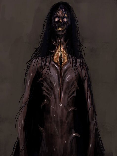 Creepy Humanoid Monsters, Vampire Monster Art, Eldritch Horror Monsters, Dark Cottagecore Aesthetic, Lovecraftian Horror, Creepy Monster, Creepy Images, Humanoid Creatures, Scary Games