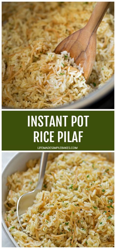 Tender, flavorful pilaf made in the Instant Pot. It doesn't get any easier than this! Simply add the ingredients and let the pressure cooker do the rest. #instantpotricepilaf #instantpotrice #ricepilaf #tenderpilaf Instant Pot Rice Pilaf, Easy Rice Pilaf, Buttery Rice, Instant Pot Rice, Rice Pilaf Recipe, Pilaf Recipes, Rice Side Dishes, Rice Pilaf, Instant Pot Dinner Recipes