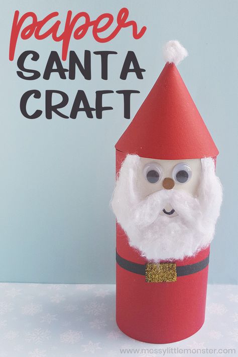 Santa Craft For Kids, Craft For Kids Easy, Halloween Handprint Crafts, Festival Crafts, Santa Claus Crafts, Santa Craft, Easy Christmas Craft, Craft For Preschoolers, Crafts For Preschoolers