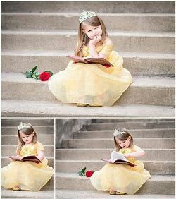 Disney Princess Photoshoot, Princess Photoshoot, Casual Photoshoot, Princess Shot, Princess Photo Shoot, Red Birthday Cakes, Toddler Photoshoot, Cute Sundress, Disney Princess Belle