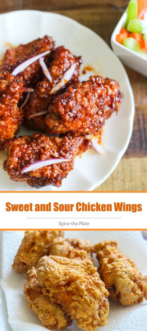 Sweet And Sour Chicken Wings, Homemade Sweet And Sour Chicken, Chicken Asian, Deep Fried Chicken Wings, Marinated Chicken Wings, Cooking Chicken Wings, Chicken Tonight, Sweet And Sour Chicken, Sweet Sour Chicken