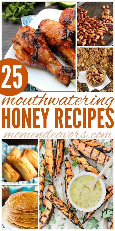 25+ Mouthwatering Honey Recipes - plus a behind-the-scenes look at how honey is made & processed! #storyofhoney sponsored Honey Appetizers Simple, Food Made With Honey, Honey Inspired Food, Recipes With Raw Honey, Healthy Recipes With Honey, Recipes Made With Honey, Mad Honey Book Recipes, Hot Honey Recipes Ideas, Honey Party Food