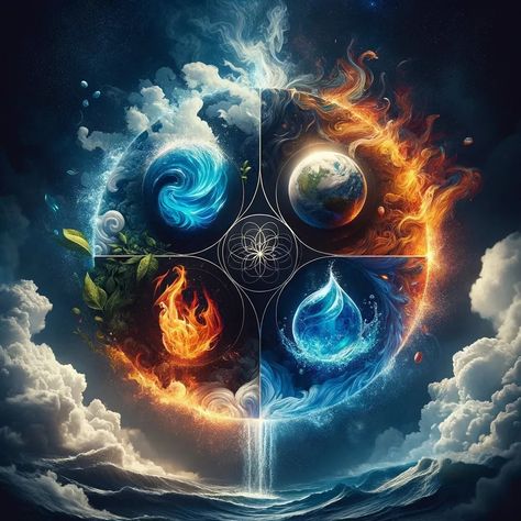 Cool Wallpapers For Samsung, Yin Yang Art, Water Drawing, Four Elements, Round Canvas, Black Artwork, Zodiac Art, 판타지 아트, Beautiful Fantasy Art