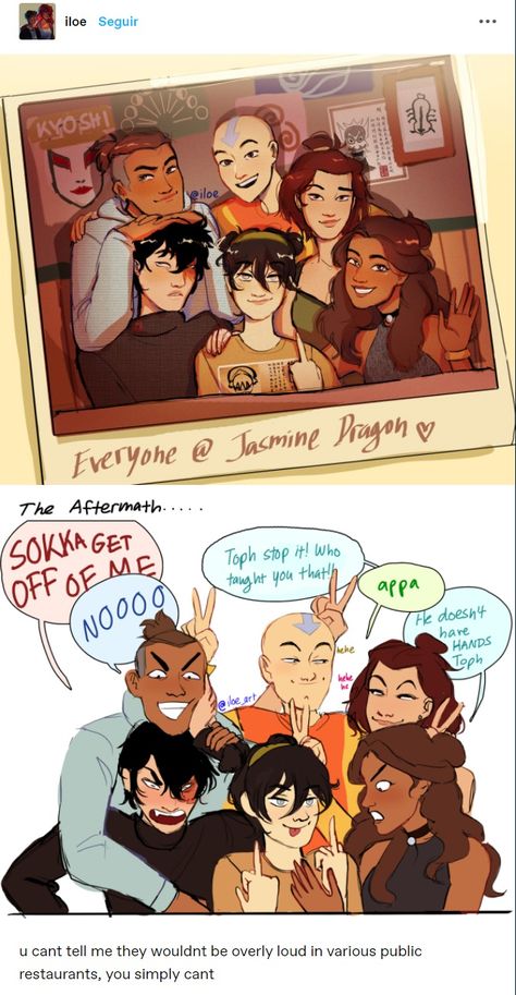 the fact that the original artist also drew the shitposty aftermath drawing is everything to me for some reason Cute Fanart Couple, Zukka Fanart, Atla Art, Fan Art Avatar, Suki Avatar, Family Fanart, All Out Anime, Atla Memes, Avatar Legend Of Aang