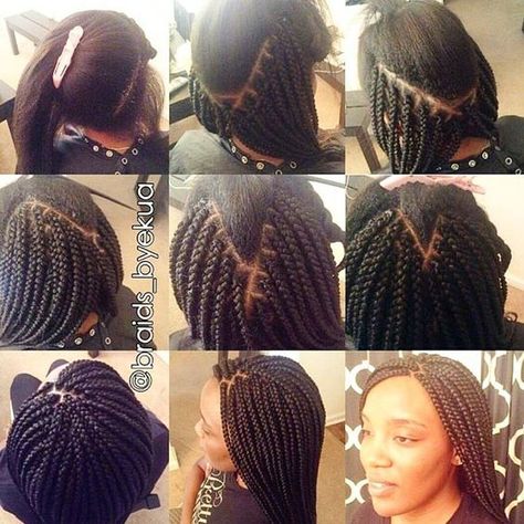 voiceofhair: “ Reduce installation time for box braids using the #quickparting method developed by #AtlantaBraider, Ekua @braidsbyekua These #boxbraids are lightweight! She specializes in painless... Box Braids Step By Step, How To Box Braid, Braid Step By Step, Different Types Of Braids, How To Box, Box Braids Tutorial, Braids Step By Step, How To Braid, Braiding Your Own Hair