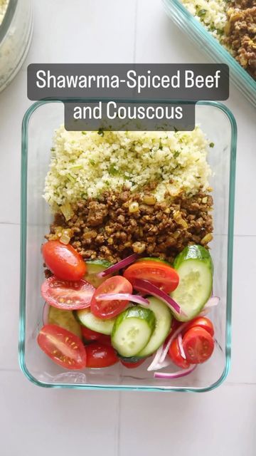 Ground Beef Couscous, Ground Beef And Couscous Recipes, Meal Prep Couscous, Shawarma Spices, Meal Prep On Fleek, Kosher Food, Spiced Beef, Beef Bowls, Couscous Recipes