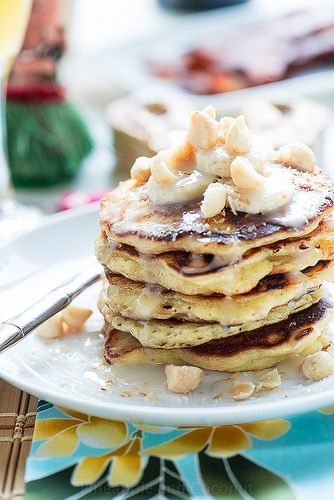 Coconut syrup Macadamia Nut Pancakes, Pineapple And Coconut, Coconut Syrup, Macadamia Nut, Banana Coconut, Hawaiian Food, Cost Plus World Market, Breakfast Brunch Recipes, Breakfast Treats