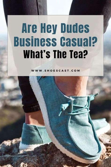 When I want to dress business casual, I want to have several options. Especially when it comes to shoes. I cannot form my outfit around the same pair of shoes each time. I need something new. But are Hey Dudes that “something new” you and I are searching for? Can they be considered business casual? Let’s find out! #shoescast #heydudes #businesscasual #style #pintereststyle #fashionable #womensfashion #mensfashion Hey Dude Shoes Outfits, Hey Dudes Outfit Women, Outfit With Hey Dudes, Hey Dude Shoes Women, Dress Business Casual, Buisness Casual, Dress Business, Hey Dudes, Womens Business Casual