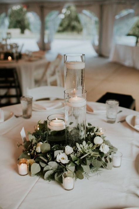 25 Stunning Eucalyptus Wedding Decor Ideas Eucalyptus Wedding Decor, Greenery Wedding Centerpieces, Garden Wedding Centerpieces, House Minimalist, Greenery Wedding Decor, Rustic Wedding Decorations, Simple Wedding Centerpieces, Tafel Decor, Budget Friendly Wedding