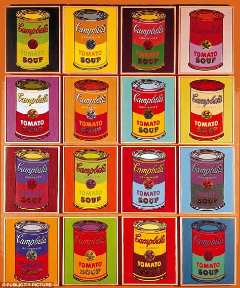 Change in attitude: By 1964, Campbell's realised the paintings were becoming a phenomenon and the company marketing manager even sent a letter of admiration to Warhol Andy Warhol Soup Cans, Andy Warhol Poster, Pop Art Andy Warhol, Warhol Paintings, Art Andy Warhol, James Rosenquist, Andy Warhol Inspired, Andy Warhol Pop Art, Andy Warhol Art